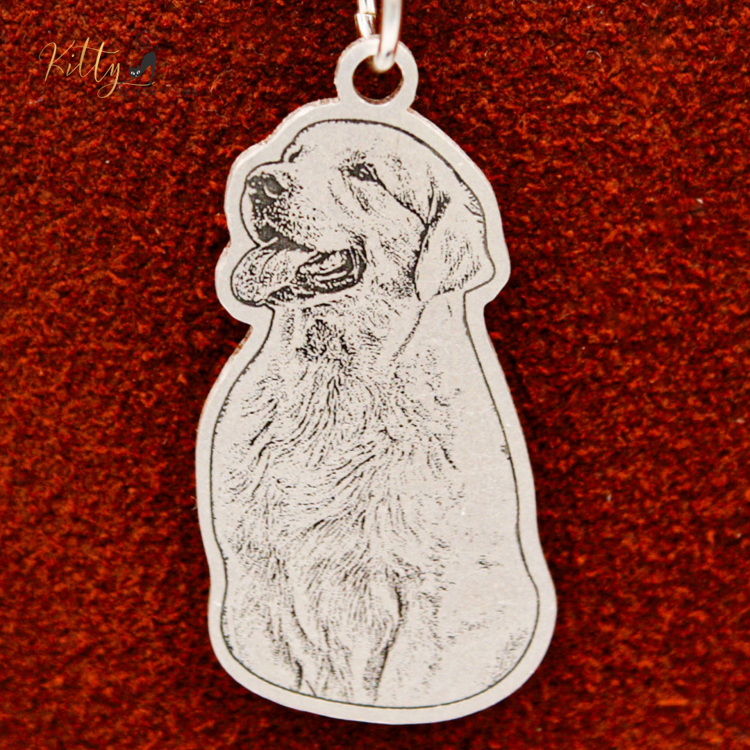 KittySensations™ Custom Dog Charm Bracelet with Personal Engraving in Solid 925 Sterling Silver or Gold Plated Titanium - Your Choice! ($59.95)