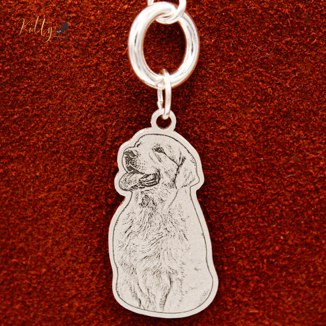 KittySensations™ Custom Dog Charm Bracelet with Personal Engraving in Solid 925 Sterling Silver or Gold Plated Titanium - Your Choice! ($59.95)
