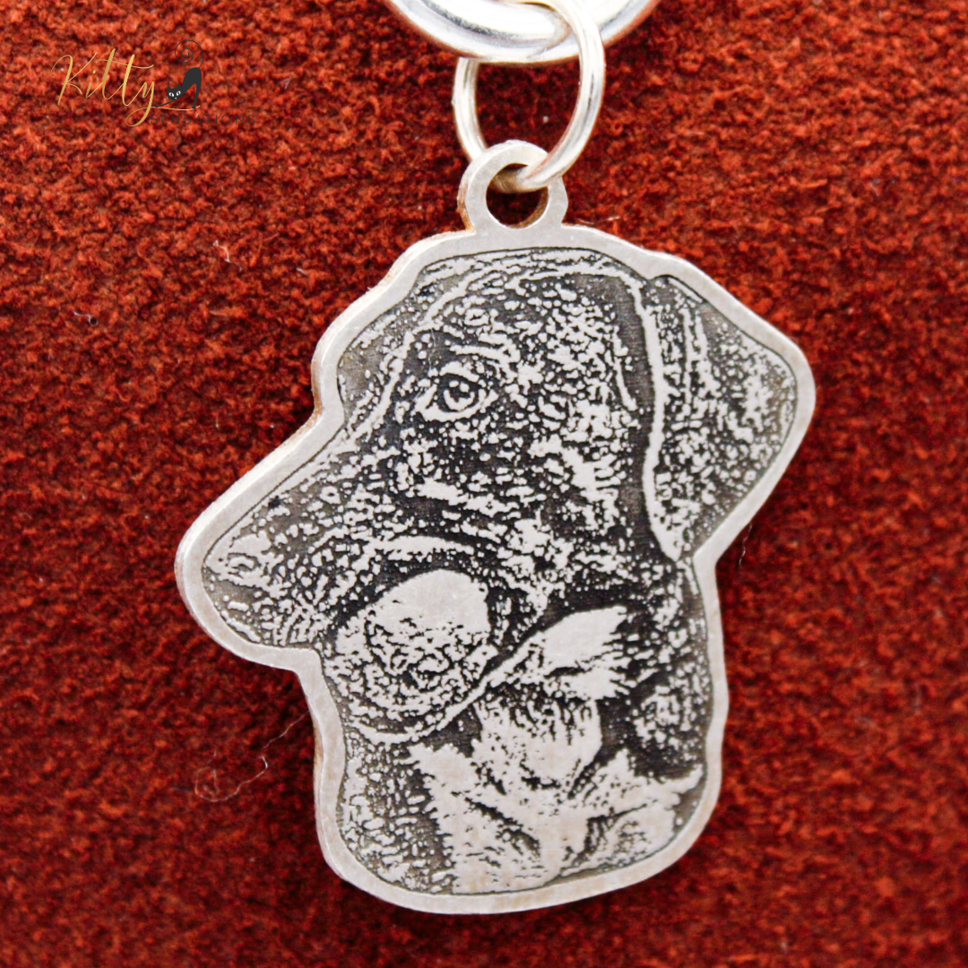 KittySensations™ Custom Dog Charm Bracelet with Personal Engraving in Solid 925 Sterling Silver or Gold Plated Titanium - Your Choice! ($59.95)