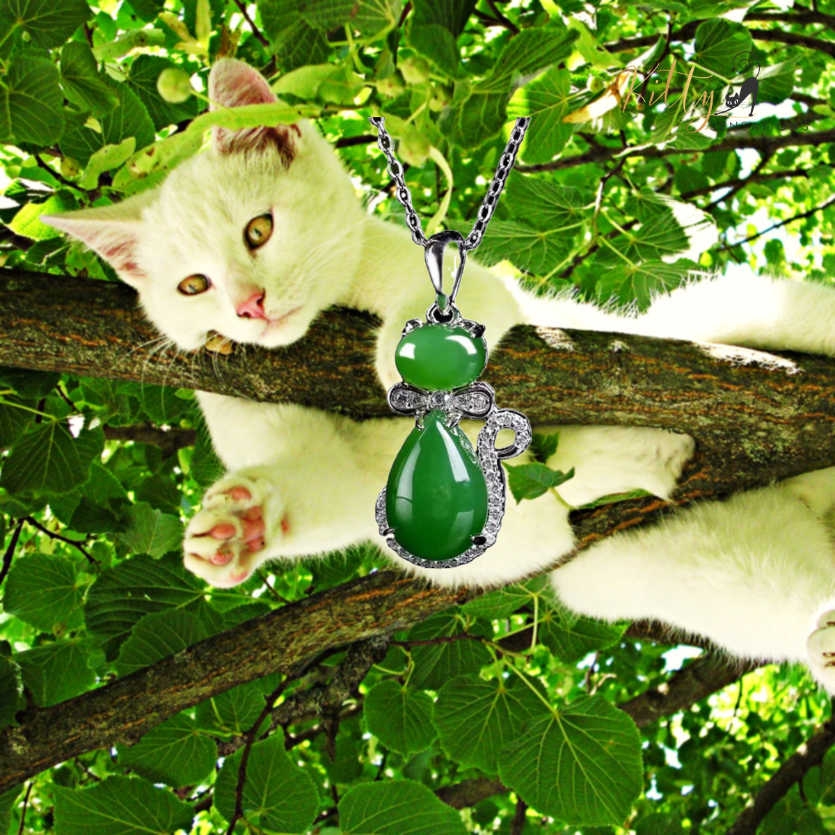 http://KittySensations.com: Natural Chrysoprase Cat Necklace in Solid 925 Sterling Silver ($103.88): https://kittysensations.com/products/natural-chrysoprase-cat-necklace-in-solid-925-sterling-silver?_pos=1&_psq=chrysopr&_ss=e&_v=1.0