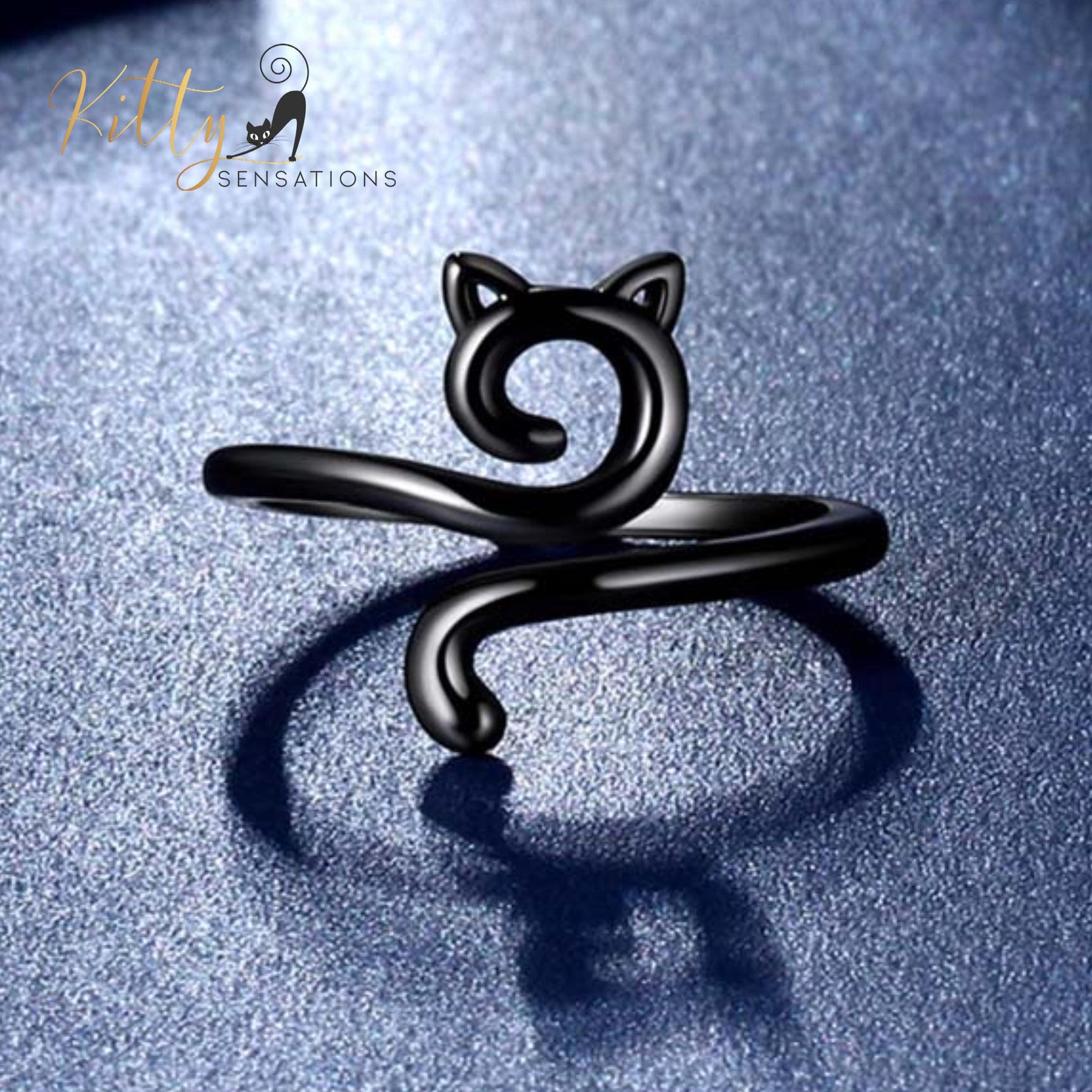 www.KittySensations.com: Open Face and Tail Cat Ring (Silver or Black) - Adjustable Size ($28): https://www.kittysensations.com/products/open-face-and-tail-cat-ring-silver-or-black