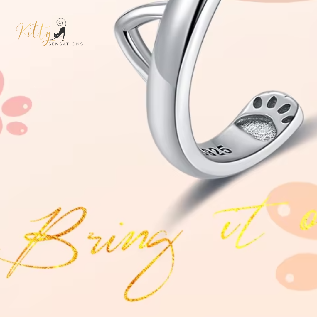 Silver Ring With Cat Ears in Solid 925 Sterling Silver