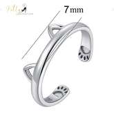 Silver Ring With Cat Ears in Solid 925 Sterling Silver