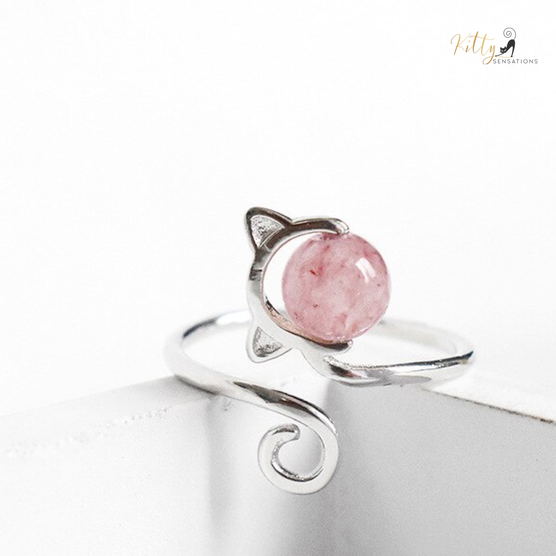 Crystal Face Cat Ring in Solid 925 Sterling Silver - Adjustable  Size ($46.31): https://www.kittysensations.com/products/crystal-face-cat-ring?_pos=1&_sid=b671f3198&_ss=r