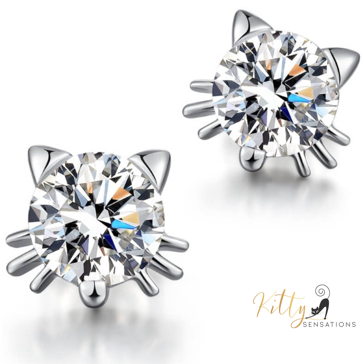 Cubic Zirconia Cat Earrings - Stud or Dangling - Your Choice! (Solid 925 Sterling Silver) ($19.95): https://www.kittysensations.com/products/silver-cat-earrings-with-a-cubic-zirconia?_pos=3&_psq=cubic+zirconia+cat+earr&_ss=e&_v=1.0