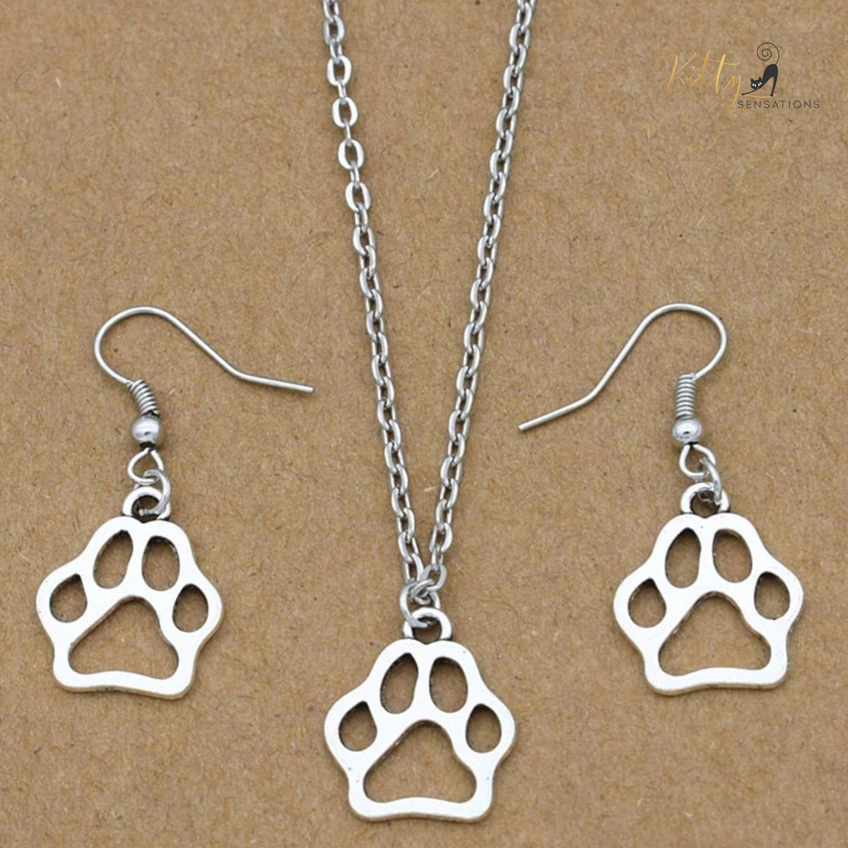 Dangling Cat Paw Fashion Jewelry Set