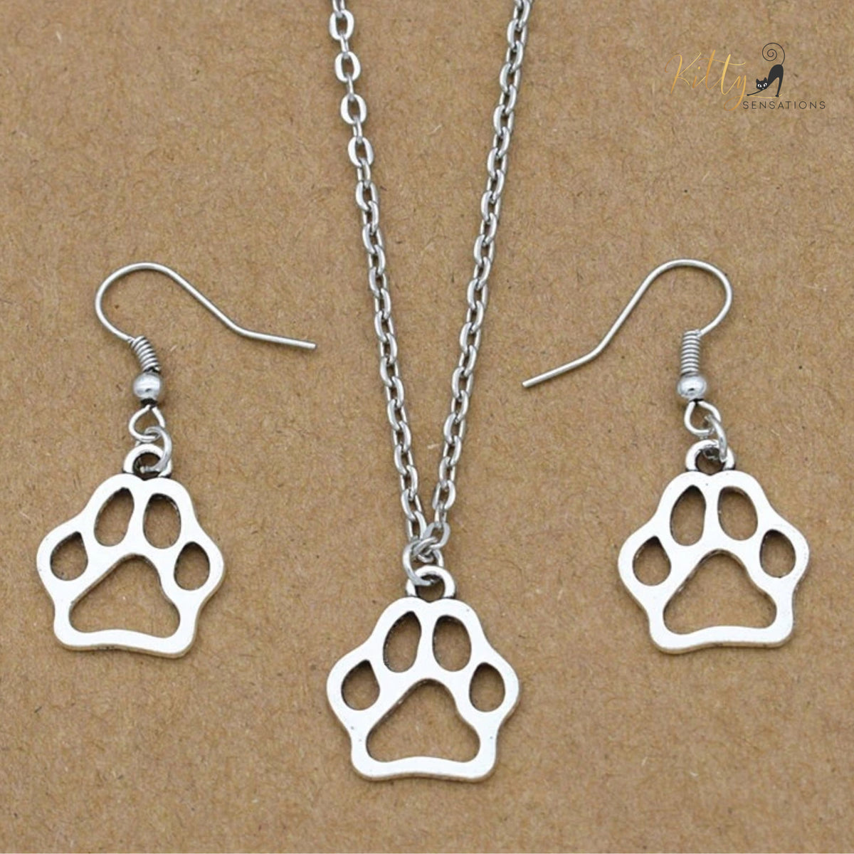 Dangling Cat Paw Fashion Jewelry Set