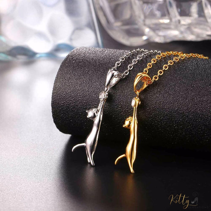 Hanging Cat Set (18K Gold or 925 Sterling Silver Plated)