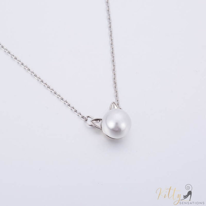 Freshwater Pearl Cat Set in Solid 925 Sterling Silver