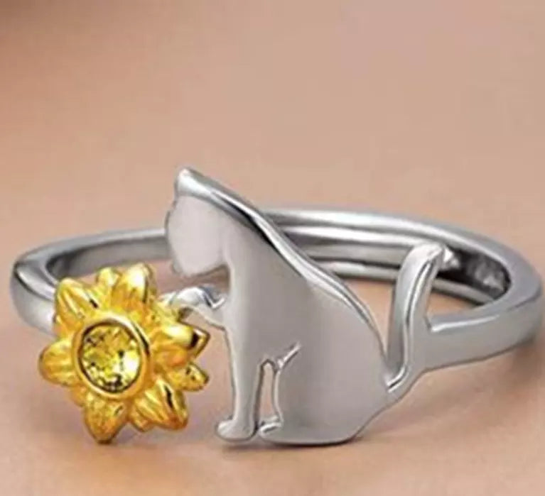 Cat-Sunflower Ring