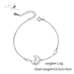 Blue Crystal Moon Kitty Bracelet in Solid 925 Sterling Silver (Adjustable Length) ($80.77): https://www.kittysensations.com/products/blue-crystal-moon-kitty-bracelet-in-solid-925-sterling-silver-adjustable-length