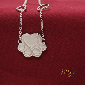 Cat Paw Bracelet in Solid 925 Sterling Silver (Platinum Plated)