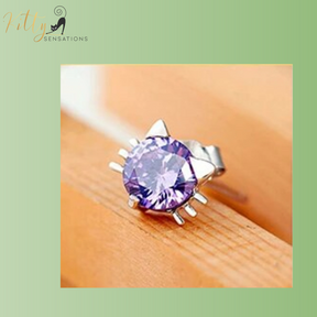 Cubic Zirconia Cat Earrings - Stud or Dangling - Your Choice! (Solid 925 Sterling Silver)