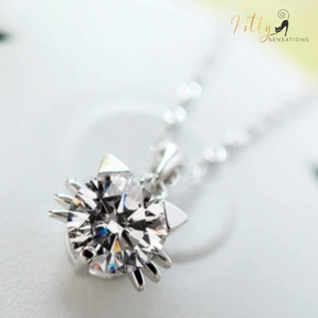 Cubic Zirconia Cat Necklace (Sterling Silver Plated) - White or Purple CZ - Your Choice ($29.78)