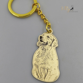 KittySensations™ Custom Dog Keychain with Personal Engraving in Solid 925 Sterling Silver or Gold Plated Titanium or Rose Gold Plated Titanium ($59.95)