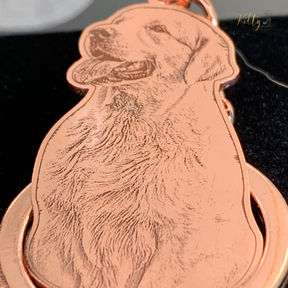 KittySensations™ Custom Dog Keychain with Personal Engraving in Solid 925 Sterling Silver or Gold Plated Titanium or Rose Gold Plated Titanium ($59.95)