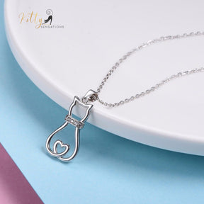 www.KittySensations.com: Doodle Cat with CZ Collar Necklace in Solid 925 Sterling Silver (18K Gold Plated) ($88.94): https://www.kittysensations.com/products/doodle-cat-with-cz-collar-necklace-in-solid-925-sterling-silver