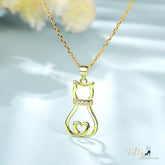 www.KittySensations.com: Doodle Cat with CZ Collar Necklace in Solid 925 Sterling Silver (18K Gold Plated) ($88.94): https://www.kittysensations.com/products/doodle-cat-with-cz-collar-necklace-in-solid-925-sterling-silver
