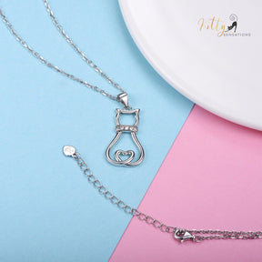 www.KittySensations.com: Doodle Cat with CZ Collar Necklace in Solid 925 Sterling Silver (18K Gold Plated) ($88.94): https://www.kittysensations.com/products/doodle-cat-with-cz-collar-necklace-in-solid-925-sterling-silver