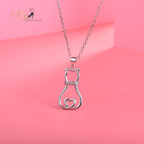 www.KittySensations.com: Doodle Cat with CZ Collar Necklace in Solid 925 Sterling Silver (18K Gold Plated) ($88.94): https://www.kittysensations.com/products/doodle-cat-with-cz-collar-necklace-in-solid-925-sterling-silver