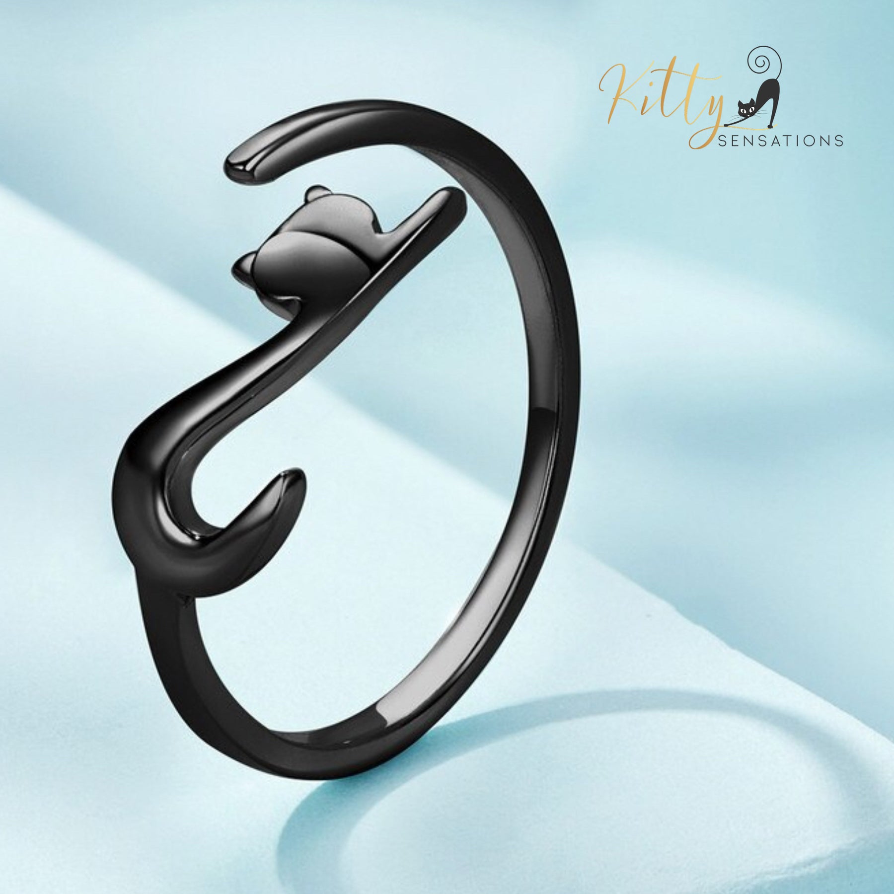 www.KittySensations.com: Elegant Cat Ring In Solid 925 Sterling Silver (Silver, Gold, or Black Gold Finish) ($44.52): https://www.kittysensations.com/products/copy-of-elegant-cat-ring-in-solid-925-sterling-silver