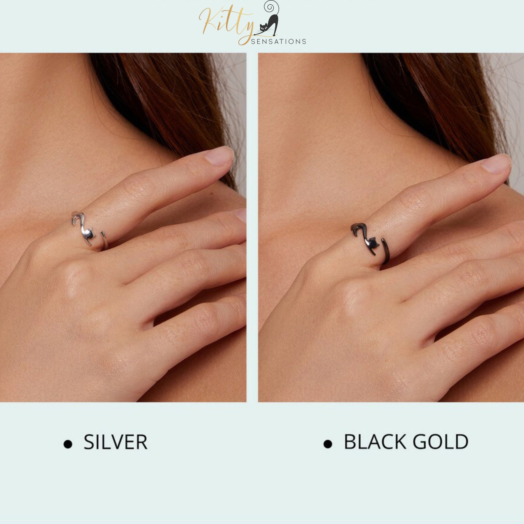 www.KittySensations.com: Elegant Cat Ring In Solid 925 Sterling Silver (Silver, Gold, or Black Gold Finish) ($44.52): https://www.kittysensations.com/products/copy-of-elegant-cat-ring-in-solid-925-sterling-silver