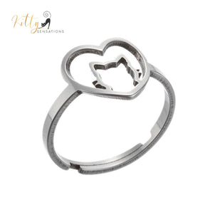 www.KittySensations.com: Kitty-in-Your-Heart Ring (Gold or Silver) - Adjustable Sizing ($14.46): https://www.kittysensations.com/products/kitty-in-your-heart-ring-gold-or-silver-adjustable