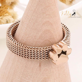 www.KittySensations.com: Very Stylish, Mesh Band Cat Paw Ring (Gold, Silver, or Rose Gold) ($36.13): https://www.kittysensations.com/products/mesh-band-cat-paw-ring-gold-silver-or-rose-gold