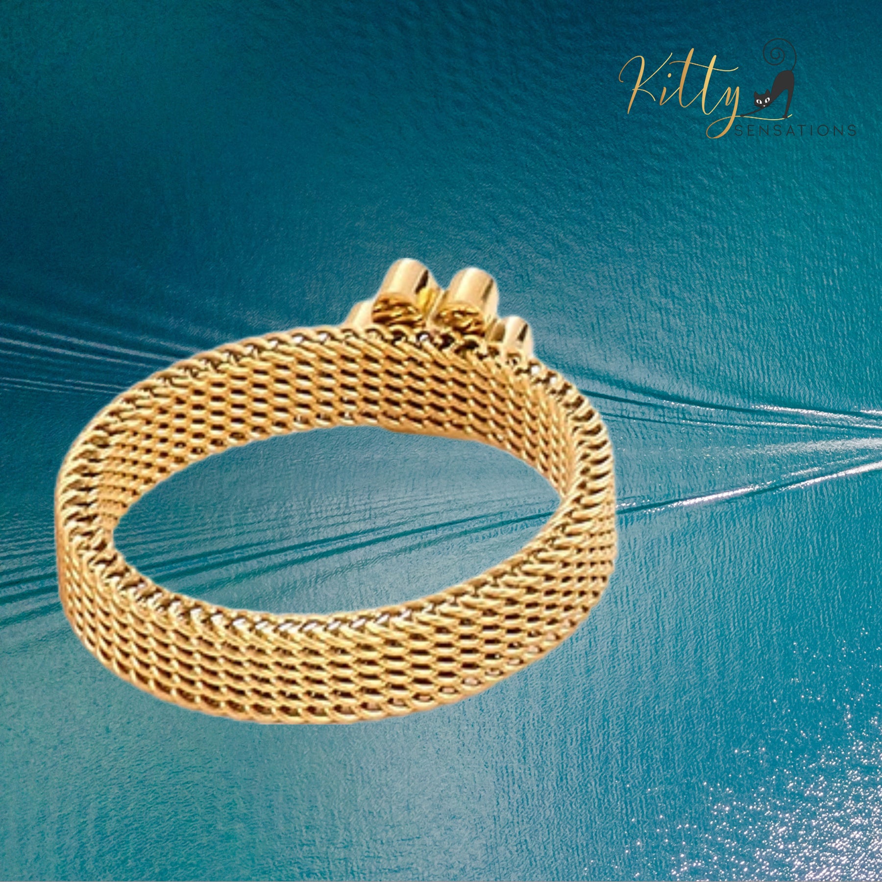 www.KittySensations.com: Very Stylish, Mesh Band Cat Paw Ring (Gold, Silver, or Rose Gold) ($36.13): https://www.kittysensations.com/products/mesh-band-cat-paw-ring-gold-silver-or-rose-gold