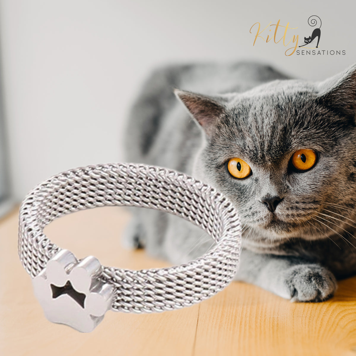 www.KittySensations.com: Very Stylish, Mesh Band Cat Paw Ring (Gold, Silver, or Rose Gold) ($36.13): https://www.kittysensations.com/products/mesh-band-cat-paw-ring-gold-silver-or-rose-gold