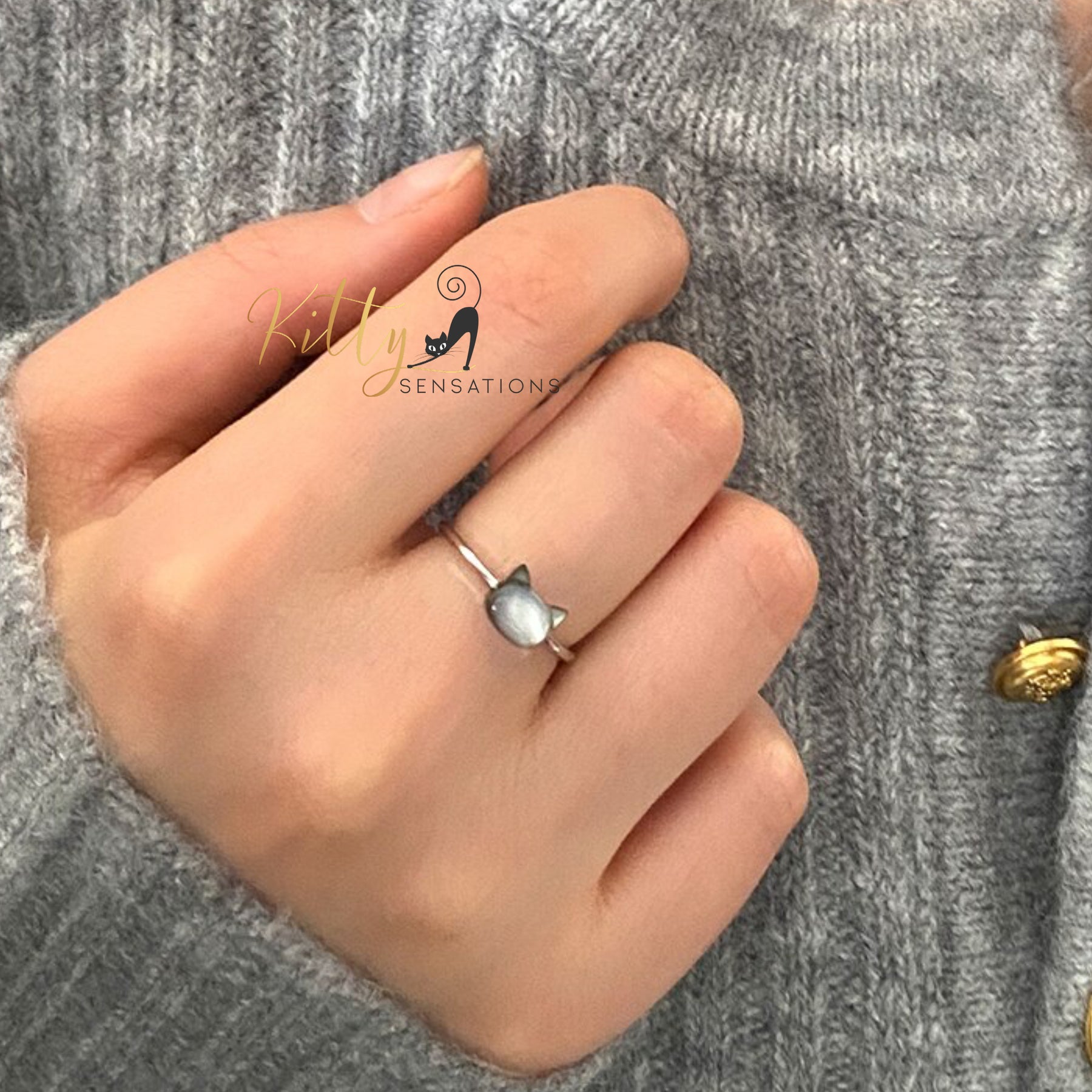 www.KittySensations.com: Mother-of-Pearl Cat Ring in Solid 925 Sterling Silver (Adjustable) ($35.73): https://www.kittysensations.com/products/mother-of-pearl-cat-ring-in-solid-925-sterling-silver-adjustable