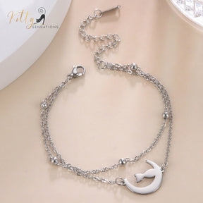 www.KittySensations.com: Moon Kitty, Two Chain - Very Feminine - Bracelet (Adjustable Length) ($23.65): https://www.kittysensations.com/products/moon-kitty-two-chain-very-feminine-bracelet-adjustable-length