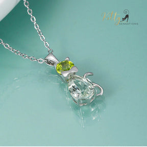 www.KittySensations.com: Natural Green Amethyst Cat Necklace in Solid 925 Sterling Silver ($194): https://www.kittysensations.com/products/natural-green-amethyst-cat-necklace-in-solid-925-sterling-silver