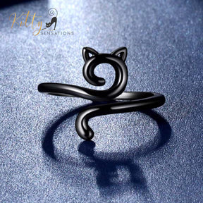 www.KittySensations.com: Open Face and Tail Cat Ring (Silver or Black) - Adjustable Size ($28): https://www.kittysensations.com/products/open-face-and-tail-cat-ring-silver-or-black