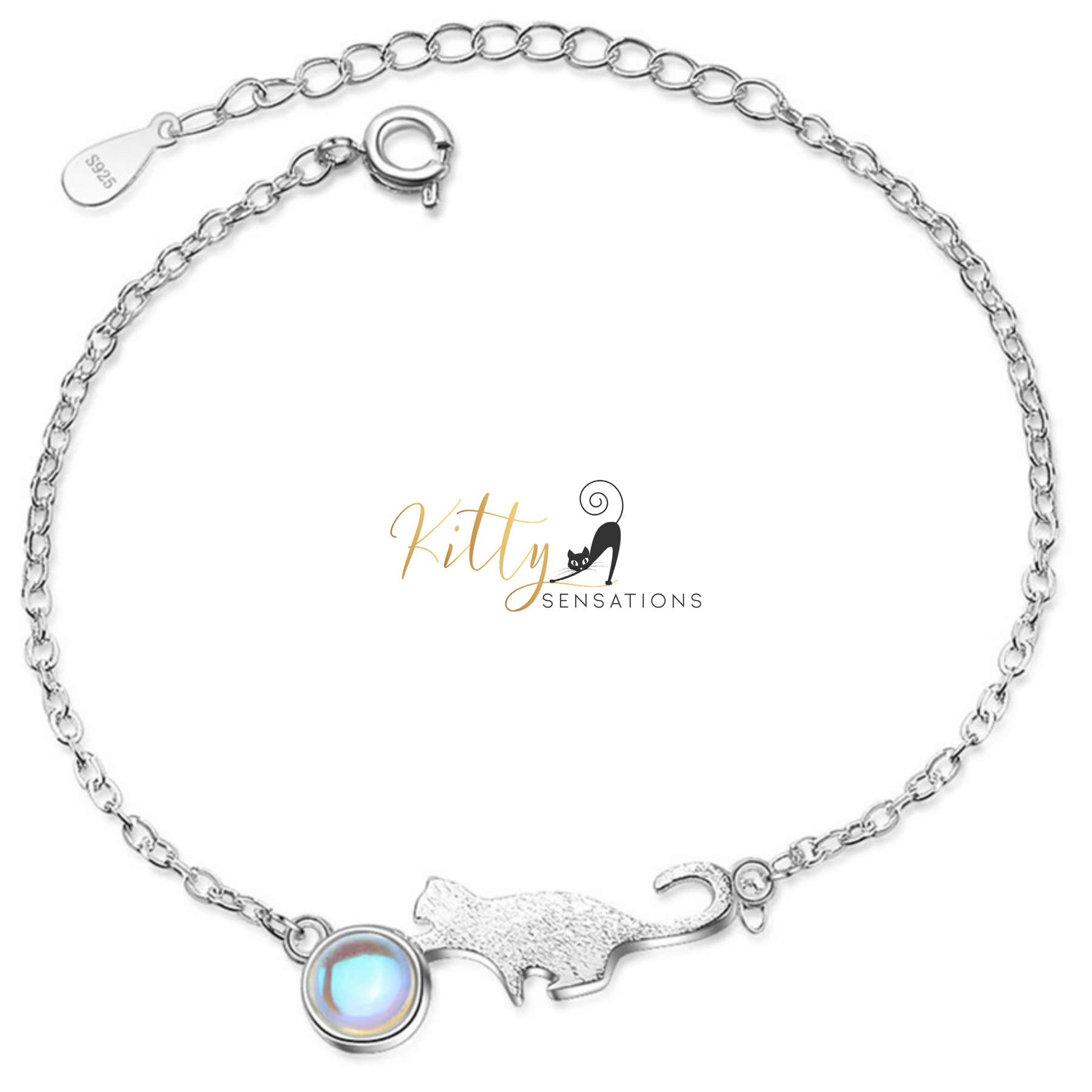 www.KittySensations.com: Playful Cat Round Opal Bracelet in Solid 925 Sterling Silver ($28.00): https://www.kittysensations.com/products/playful-cat-round-opal-bracelet-in-solid-925-sterling-silver