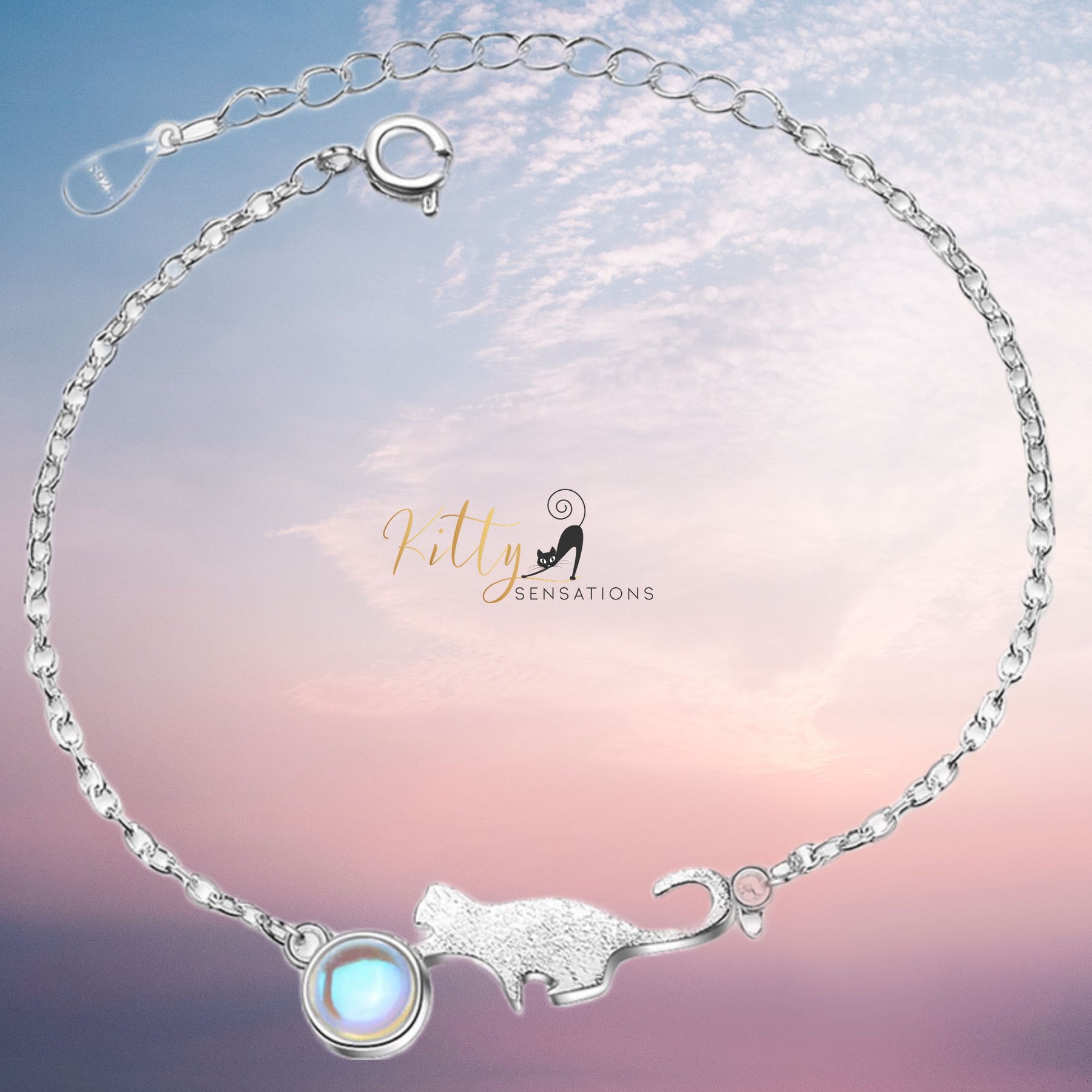 www.KittySensations.com: Playful Cat Round Opal Bracelet in Solid 925 Sterling Silver ($28.00): https://www.kittysensations.com/products/playful-cat-round-opal-bracelet-in-solid-925-sterling-silver