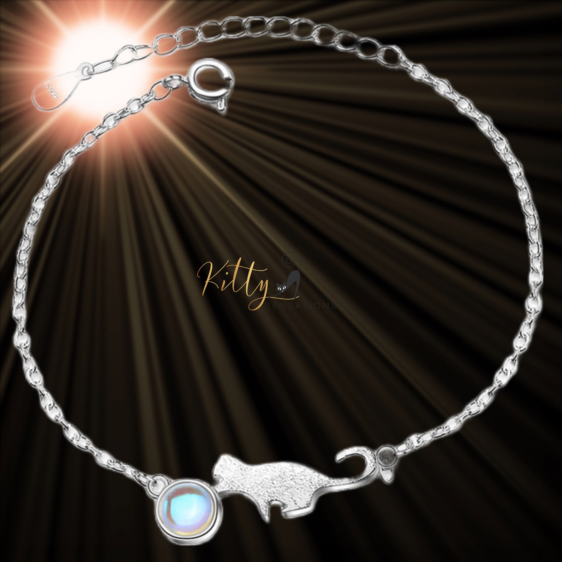 www.KittySensations.com: Playful Cat Round Opal Bracelet in Solid 925 Sterling Silver ($28.00): https://www.kittysensations.com/products/playful-cat-round-opal-bracelet-in-solid-925-sterling-silver