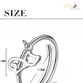 Sitting Cat Charm Ring - Solid 925 Sterling Silver - Adjustable Size ($21.90): https://www.kittysensations.com/products/sitting-cat-charm-ring-solid-925-sterling-silver-adjustable-size