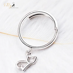 Sitting Cat Charm Ring - Solid 925 Sterling Silver - Adjustable Size ($21.90): https://www.kittysensations.com/products/sitting-cat-charm-ring-solid-925-sterling-silver-adjustable-size