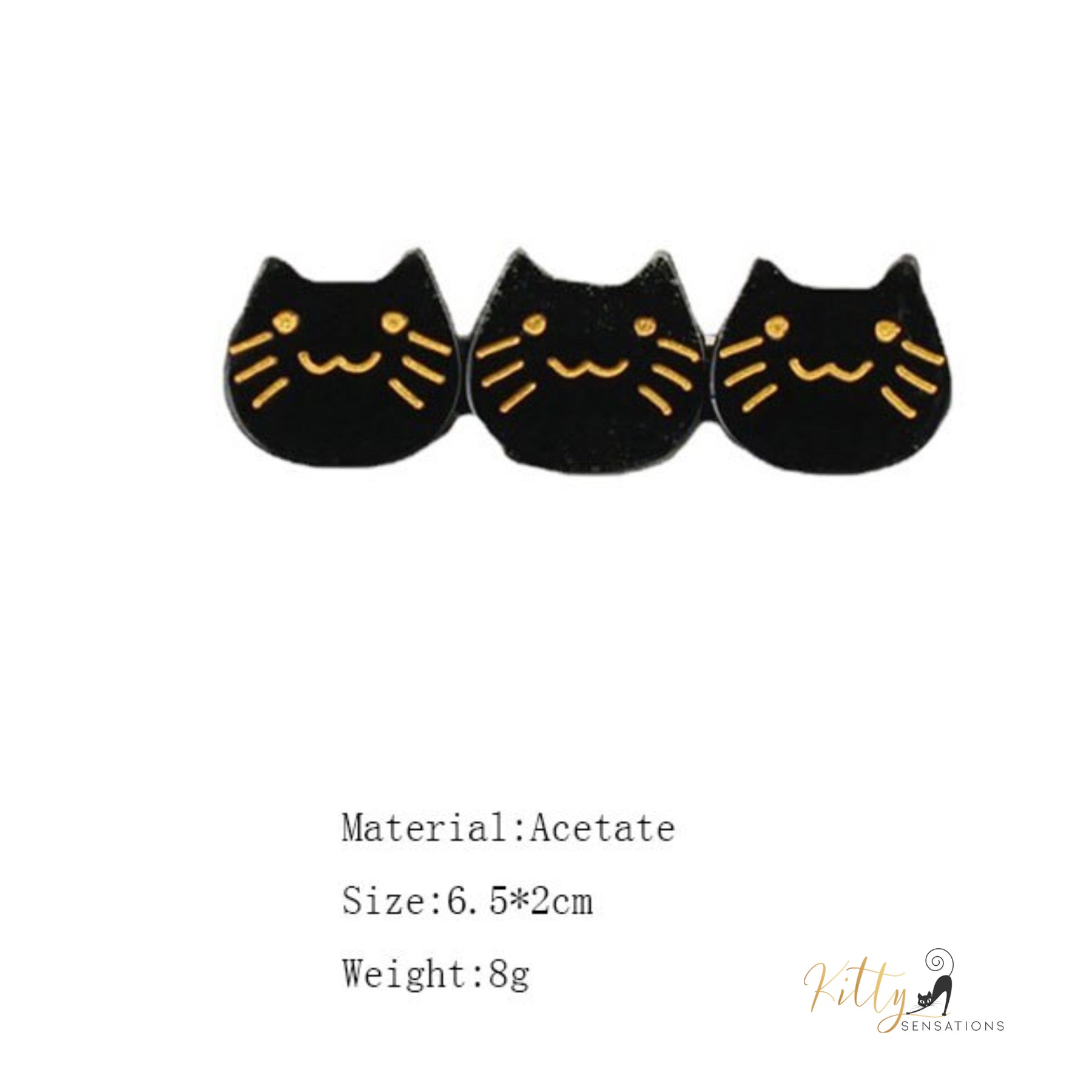 www.KittySensations.com: Three Kitties Hair Clip (High Quality Acetate) - Available in Multiple Color Options ($28.55): https://www.kittysensations.com/products/three-kitties-hair-clip-high-quality-acetate-available-in-multiple-colors