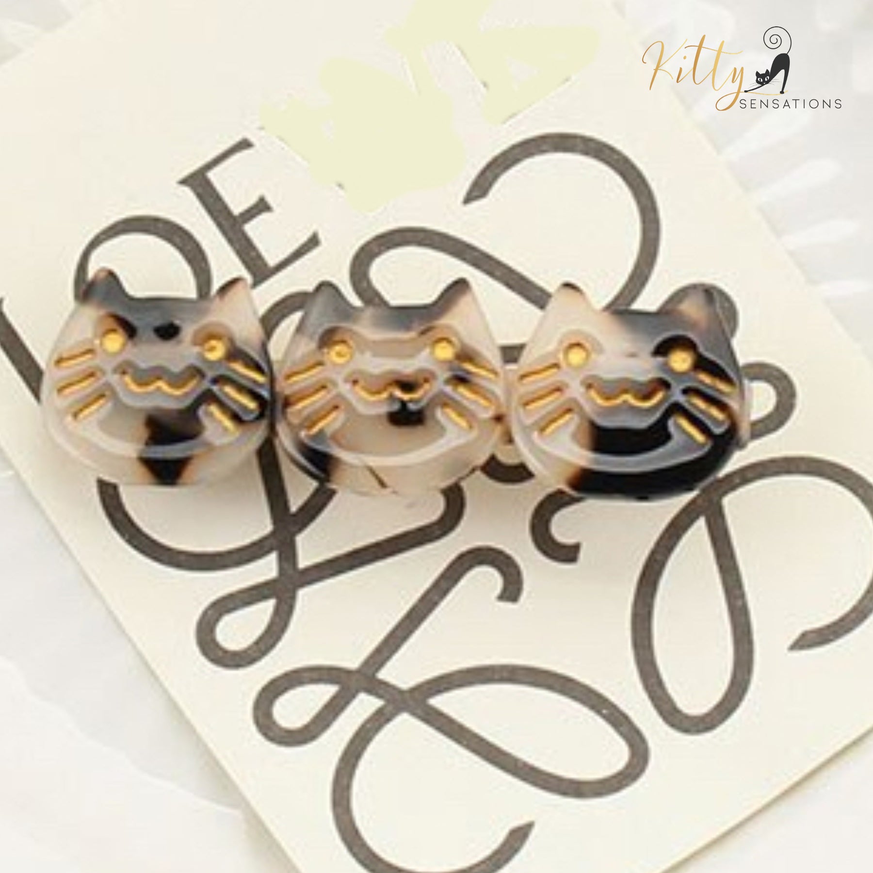 www.KittySensations.com: Three Kitties Hair Clip (High Quality Acetate) - Available in Multiple Color Options ($28.55): https://www.kittysensations.com/products/three-kitties-hair-clip-high-quality-acetate-available-in-multiple-colors