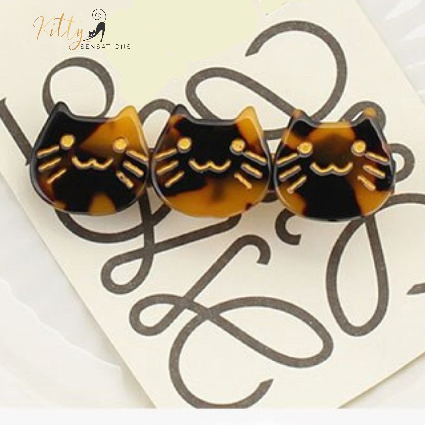 www.KittySensations.com: Three Kitties Hair Clip (High Quality Acetate) - Available in Multiple Color Options ($28.55): https://www.kittysensations.com/products/three-kitties-hair-clip-high-quality-acetate-available-in-multiple-colors