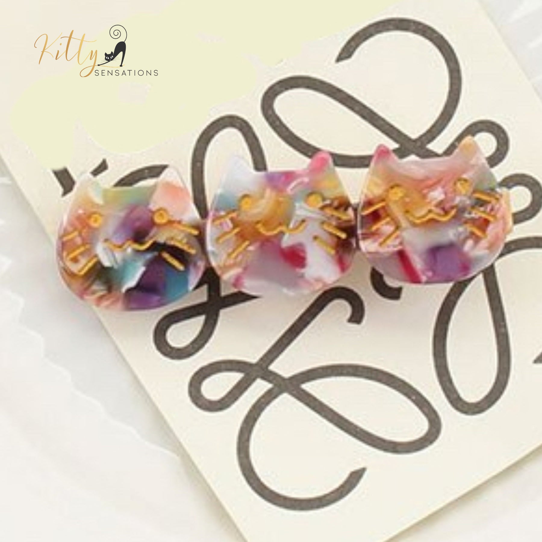 www.KittySensations.com: Three Kitties Hair Clip (High Quality Acetate) - Available in Multiple Color Options ($28.55): https://www.kittysensations.com/products/three-kitties-hair-clip-high-quality-acetate-available-in-multiple-colors