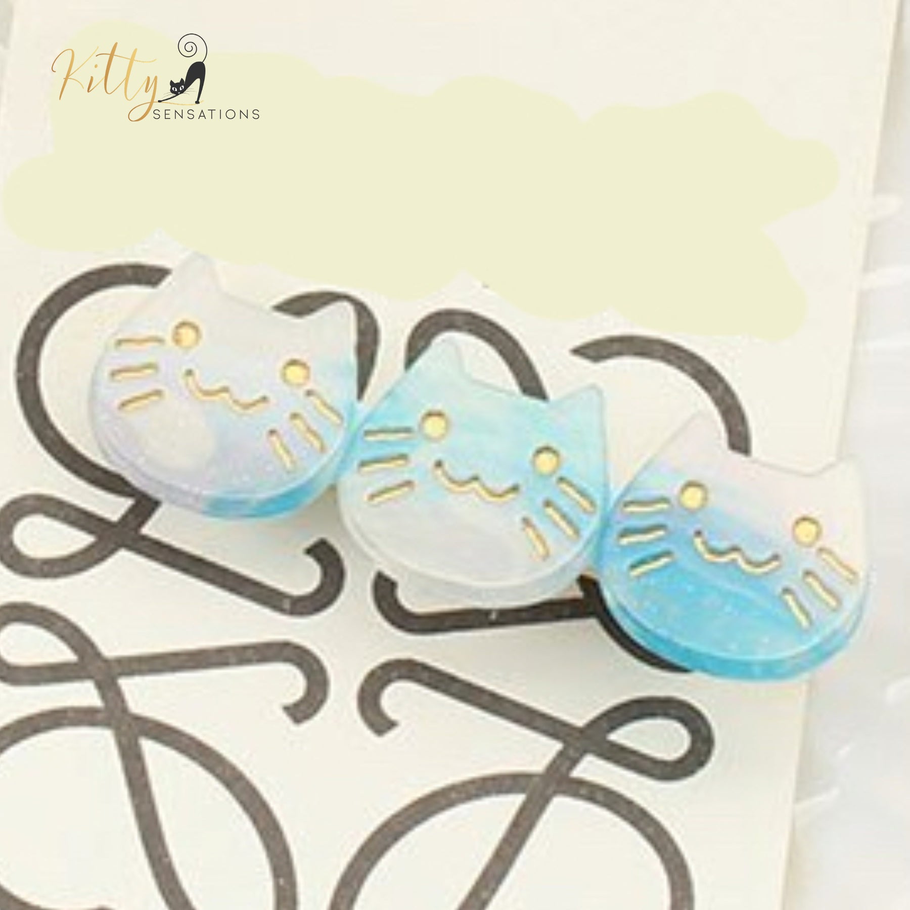 www.KittySensations.com: Three Kitties Hair Clip (High Quality Acetate) - Available in Multiple Color Options ($28.55): https://www.kittysensations.com/products/three-kitties-hair-clip-high-quality-acetate-available-in-multiple-colors