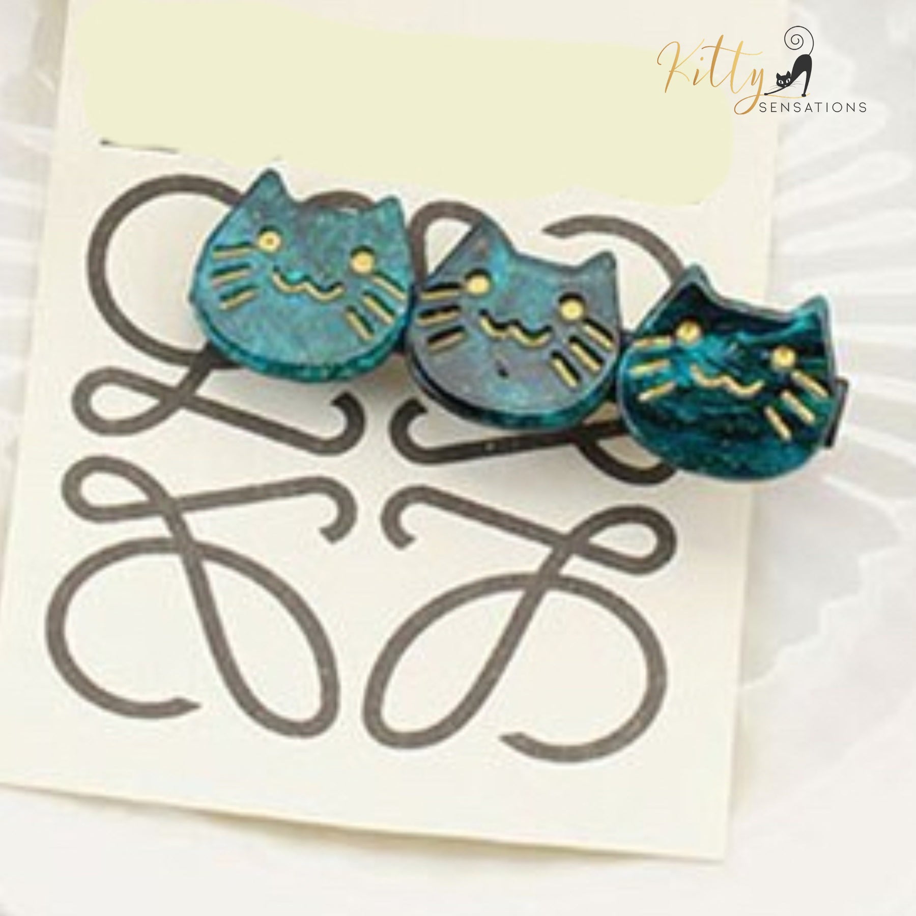 www.KittySensations.com: Three Kitties Hair Clip (High Quality Acetate) - Available in Multiple Color Options ($28.55): https://www.kittysensations.com/products/three-kitties-hair-clip-high-quality-acetate-available-in-multiple-colors