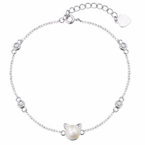 pearl cat bracelet in sterling silver kittysensations 22713001