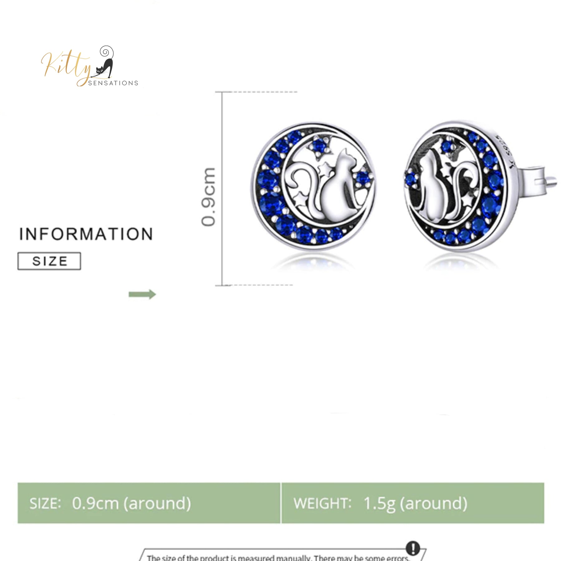 www.KittySensations.com: Regal Blue Moon Cat Stud Earrings in Solid 925 Sterling Silver ($43.10): https://www.kittysensations.com/products/copy-of-regal-blue-moon-cat-ring-in-solid-925-sterling-silver-adjustable