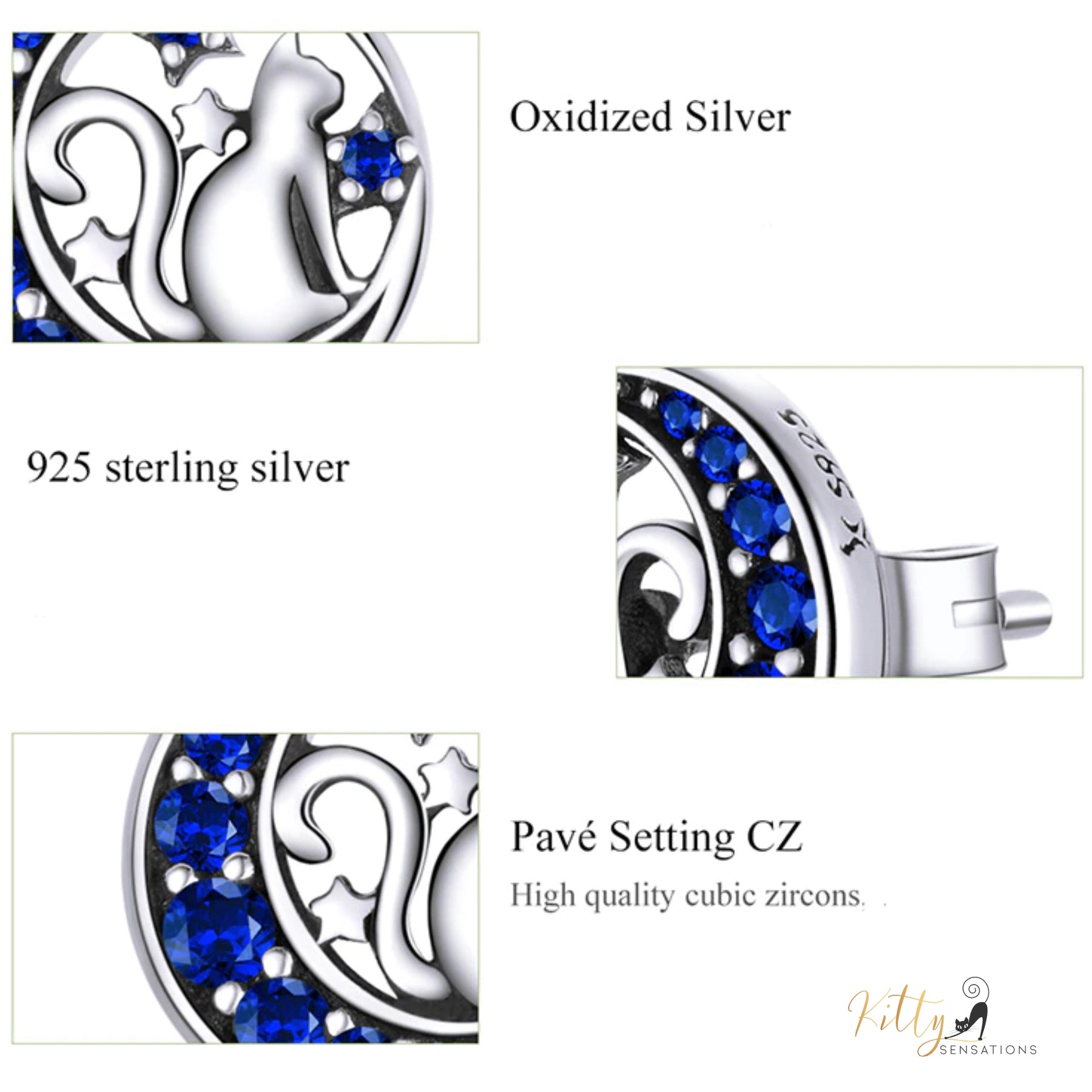 www.KittySensations.com: Regal Blue Moon Cat Stud Earrings in Solid 925 Sterling Silver ($43.10): https://www.kittysensations.com/products/copy-of-regal-blue-moon-cat-ring-in-solid-925-sterling-silver-adjustable