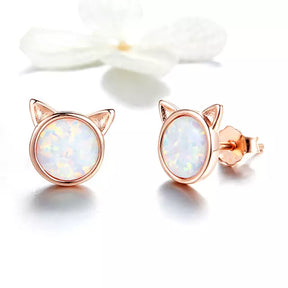 Blue Opal Zircon Earrings in Solid 925 Sterling Silver