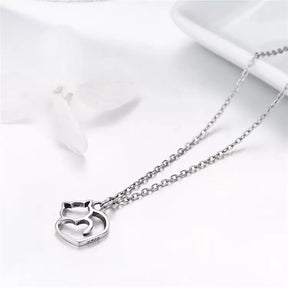 www.KittySensations.com: Cat Heart Necklace in Solid 925 Sterling Silver - Platinum or Gold Plated (Available in 3 Finishes) ($46.55): https://www.kittysensations.com/products/sterling-silver-cat-heart-necklace-platinum-plated